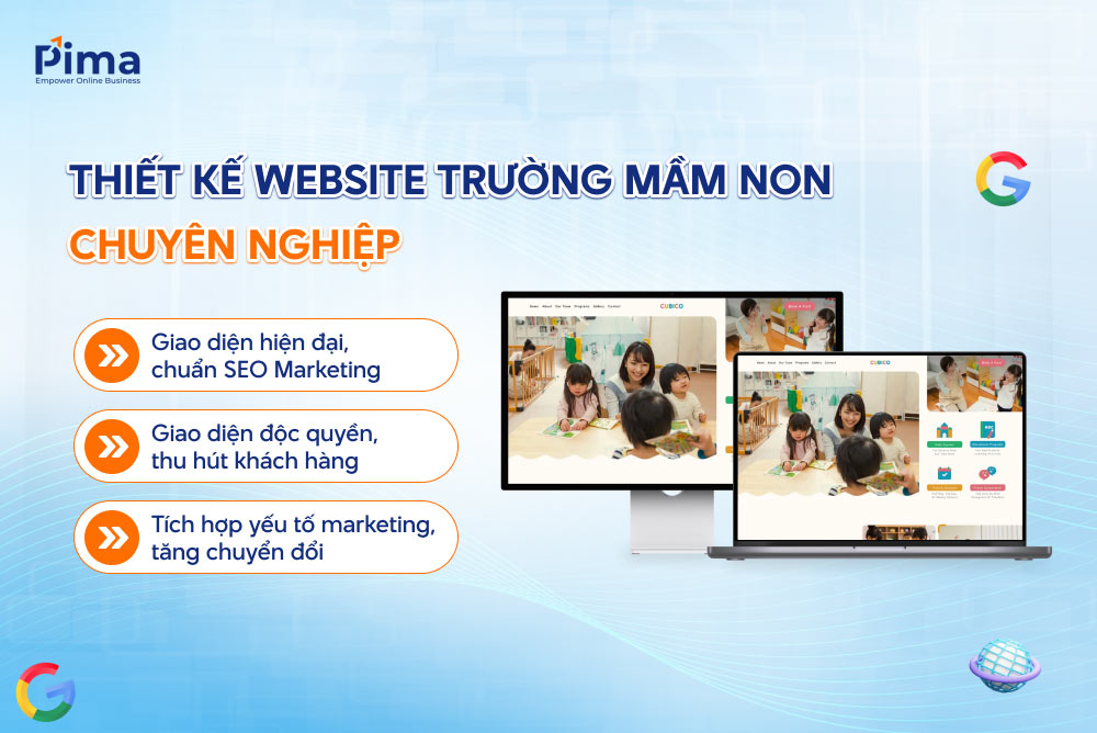Thiết kế website trường mầm non chuyên nghiệp, chuẩn SEO Marketing