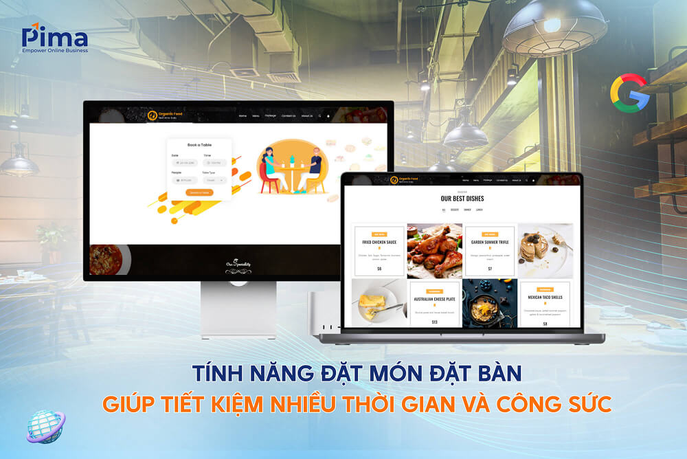 Đặt món, đặt bàn tại nhà hàng dễ dàng ngay trên website
