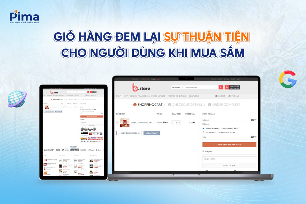 Tính năng giỏ hàng giúp khách hàng mua sắm tiện lợi Tính năng giỏ hàng giúp khách hàng mua sắm tiện lợi