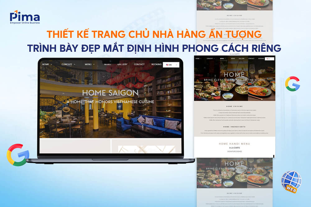 Trang chủ cần bắt mắt vì là điểm đầu tiên thu hút khách hàng