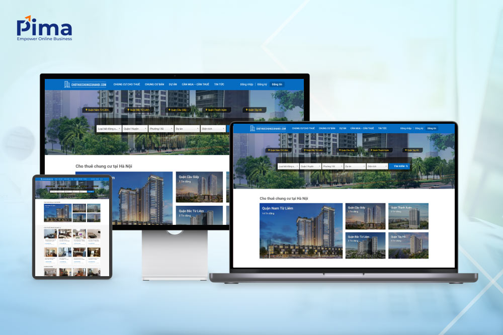 Trang web bất động sản với thiết kế tinh gọn, tối giản Trang web bất động sản với thiết kế tinh gọn, tối giản