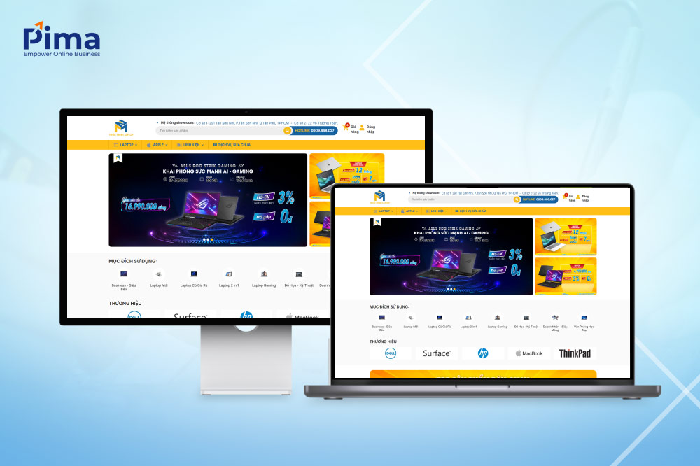 Trang web sửa chữa laptop với lập trình các chức năng hiện đại