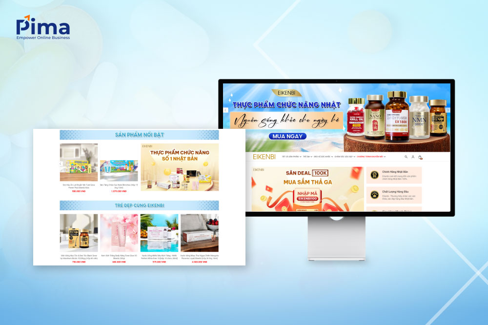 Trang web bán thực phẩm chức năng tích hợp đầy đủ tính năng cao cấp