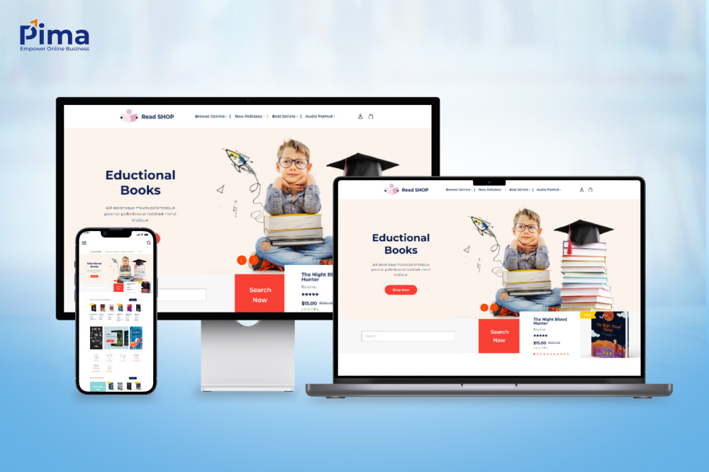 Thiết kế website bán sách giao diện chuyên nghiệp, bố cục tinh tế