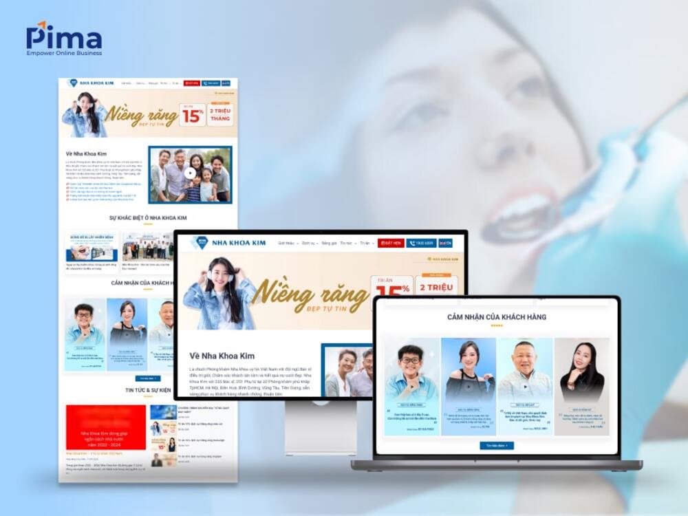 Mẫu website nha khoa màu trắng - xanh, mang lại cảm giác an tâm, tin tưởng Mẫu website nha khoa màu trắng - xanh, mang lại cảm giác an tâm, tin tưởng