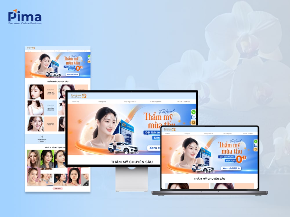 Mẫu website thẩm mỹ viện tone xanh - trắng mang lại cảm giác an tâm, tin tưởng Mẫu website thẩm mỹ viện tone xanh - trắng mang lại cảm giác an tâm, tin tưởng