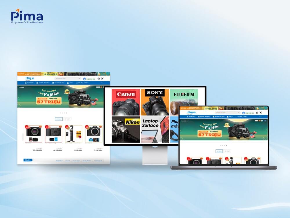 Thiết kế website thương mại điện tử cho shop bán máy ảnh