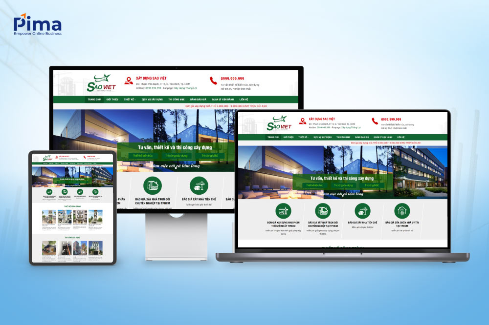 Mẫu website xây dựng chú trọng về yếu tố con người Mẫu website xây dựng chú trọng về yếu tố con người