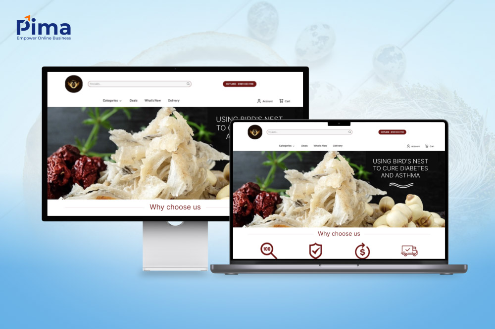 Trang web yến sào có bố cục chỉn chu, gọn gàng Trang web yến sào có bố cục chỉn chu, gọn gàng