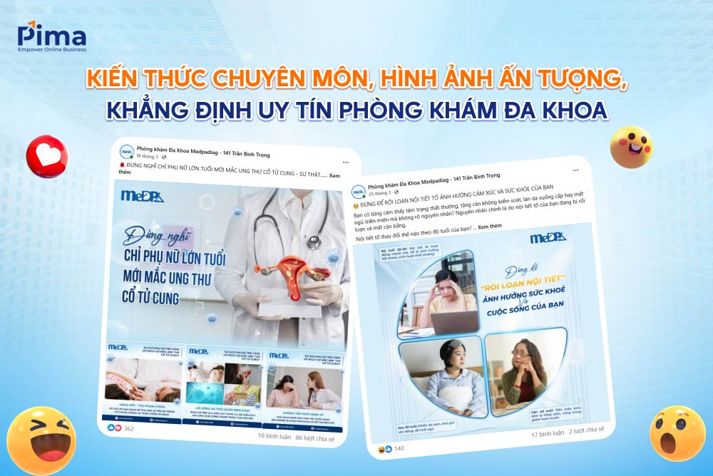 Pima Digital chăm sóc Fanpage phòng khám Đa khoa