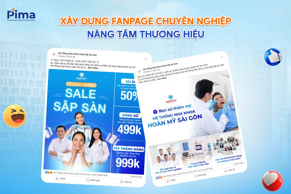 Chăm sóc Fanpage Hệ thống nha khoa Hoàn Mỹ Sài Gòn