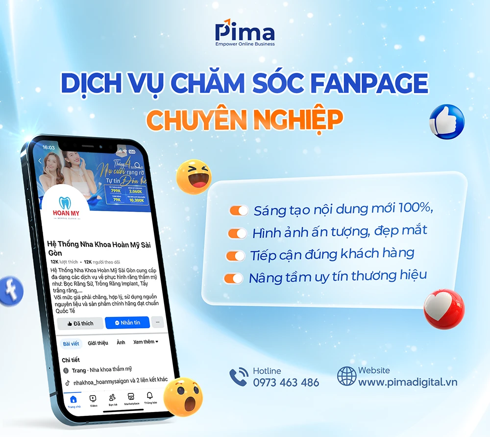 Lợi ích khi triển khai dịch vụ chăm sóc Fanpage chuyên nghiệp tại Pima Digital