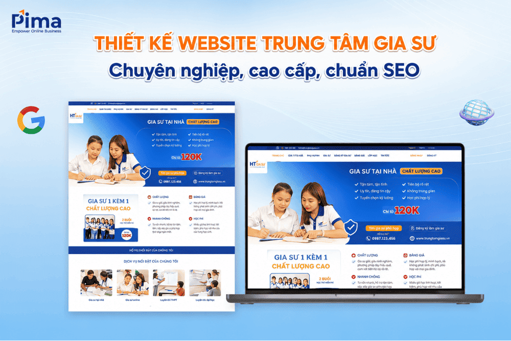 Trang web trung tâm gia sư tích hợp đầy đủ yếu tố kỹ thuật